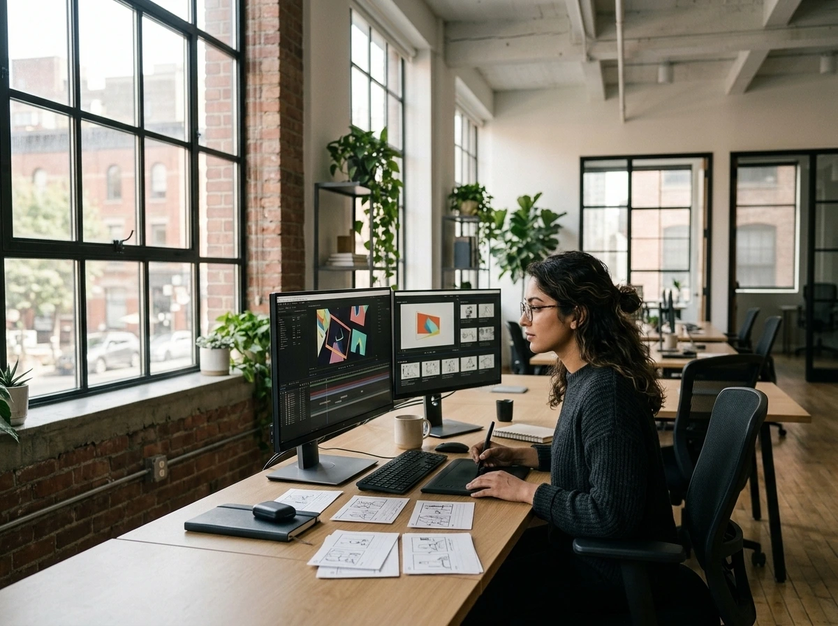 Motion designer at work